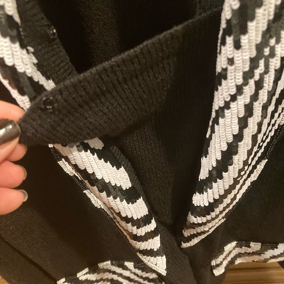 Vintage Jennifer Roberts Knit Black Sequin Jacket - Picture 9 of 11